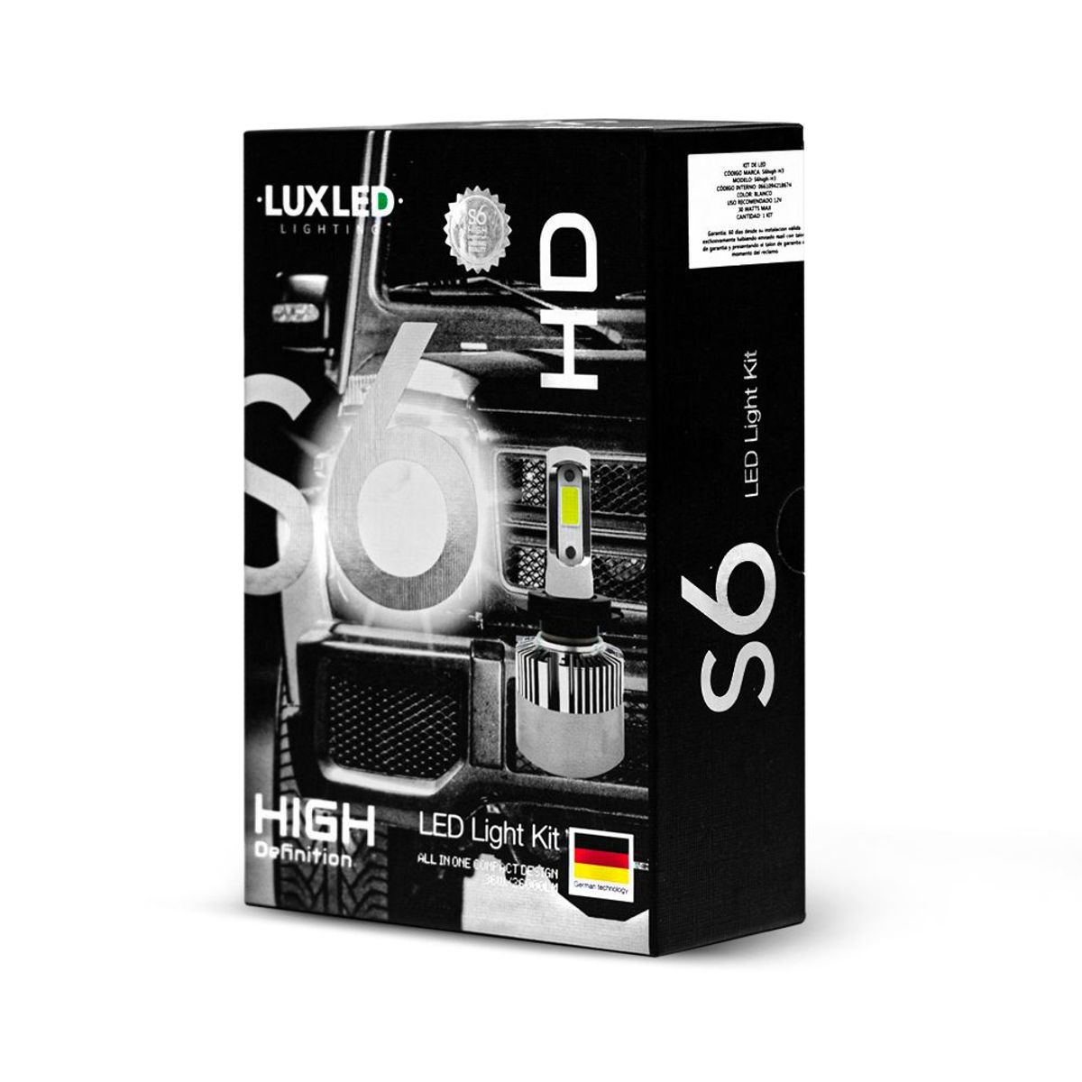 GENERICO - Kit Focos Led S6HD H3 Tecnología Alemana Original