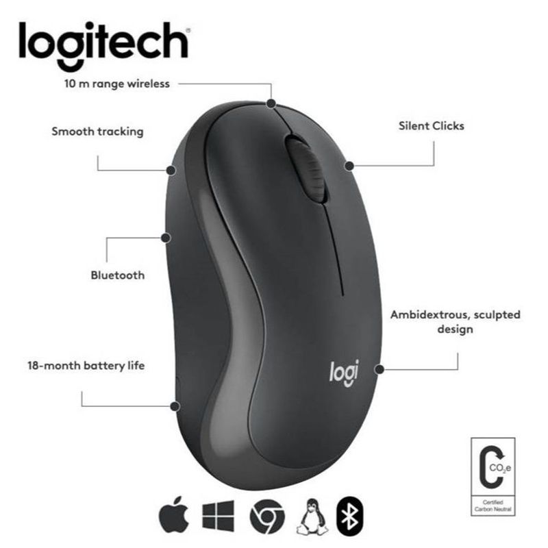 LOGITECH - MOUSE LOGITECH M240 SILENT WIRELESS BT BLACK