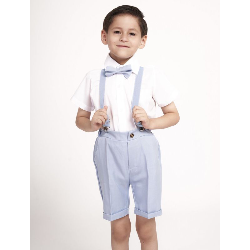 GENERICO - Conjunto traje formal tirantes celeste niño