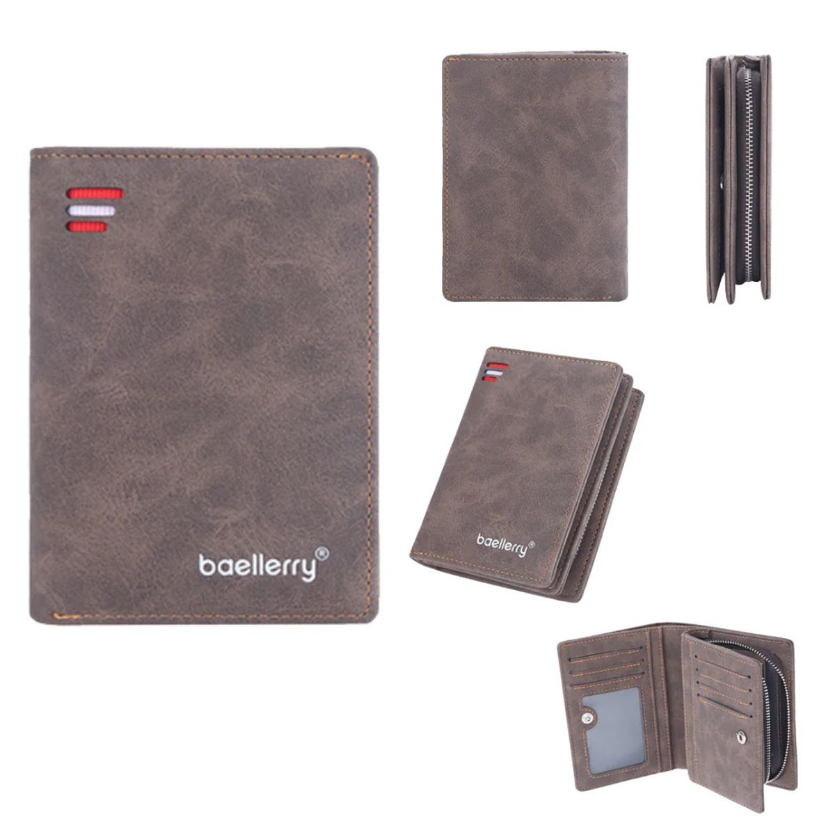 BAELLERRY - Moderna billetera de cuero vegano PU D3241