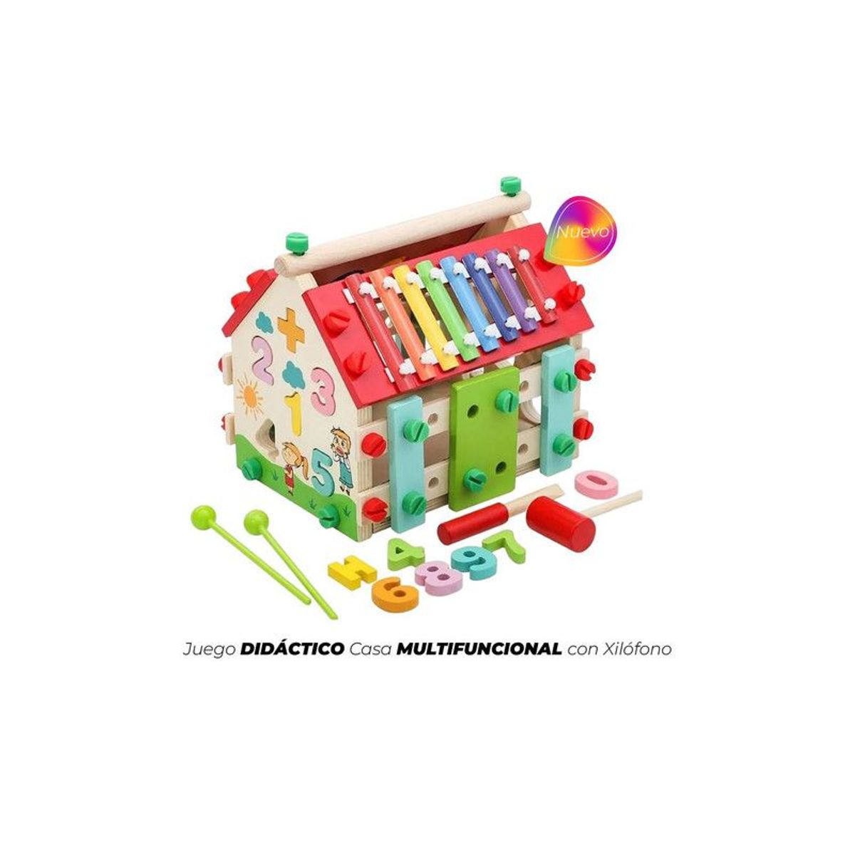 GENERICO - JUEGO DIDÁCTICO CASA MULTIFUNCIONAL CON XILÓFONO
