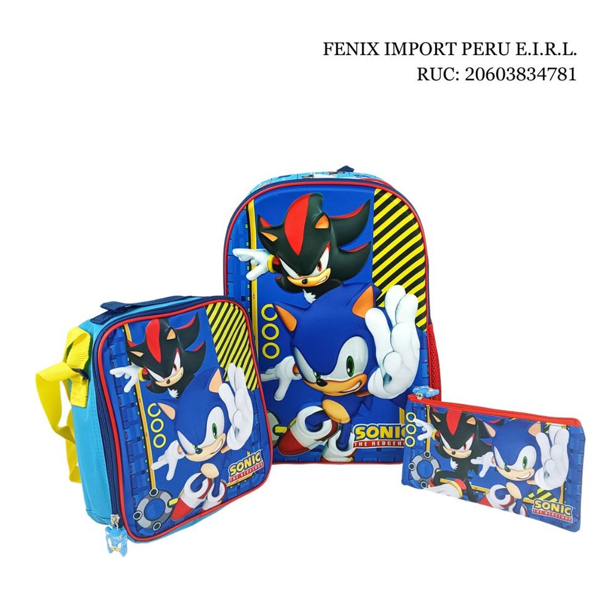 SCOOL - Set Mochila Ranger 2 Bolsillos Oficio Eva 3d Sonic Scool