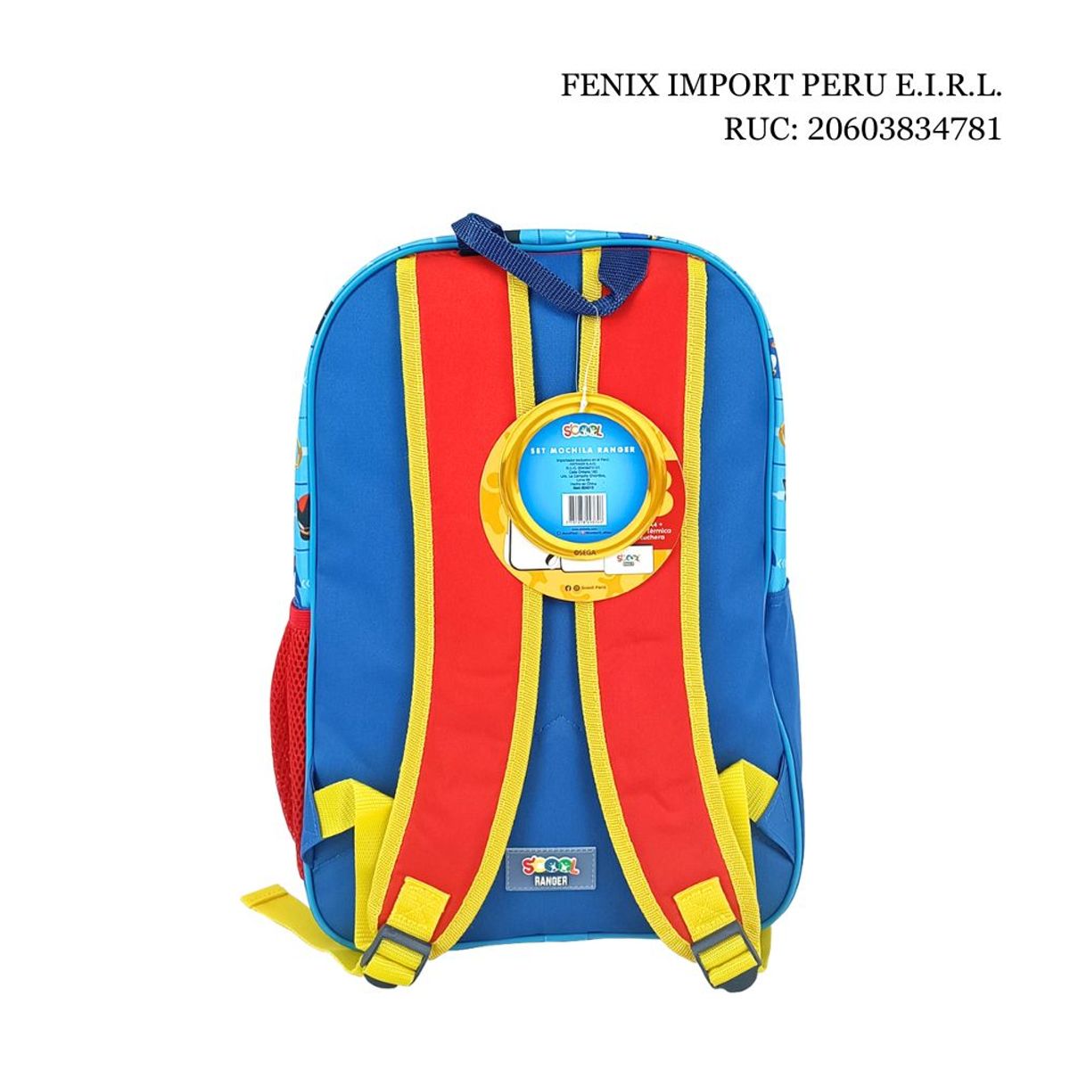 SCOOL - Set Mochila Ranger 2 Bolsillos Oficio Eva 3d Sonic Scool