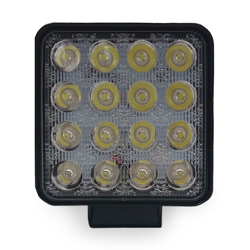 GENERICO - Faro Led Cuadrado 16 Led 48w 12/24v Auto Camión Bus