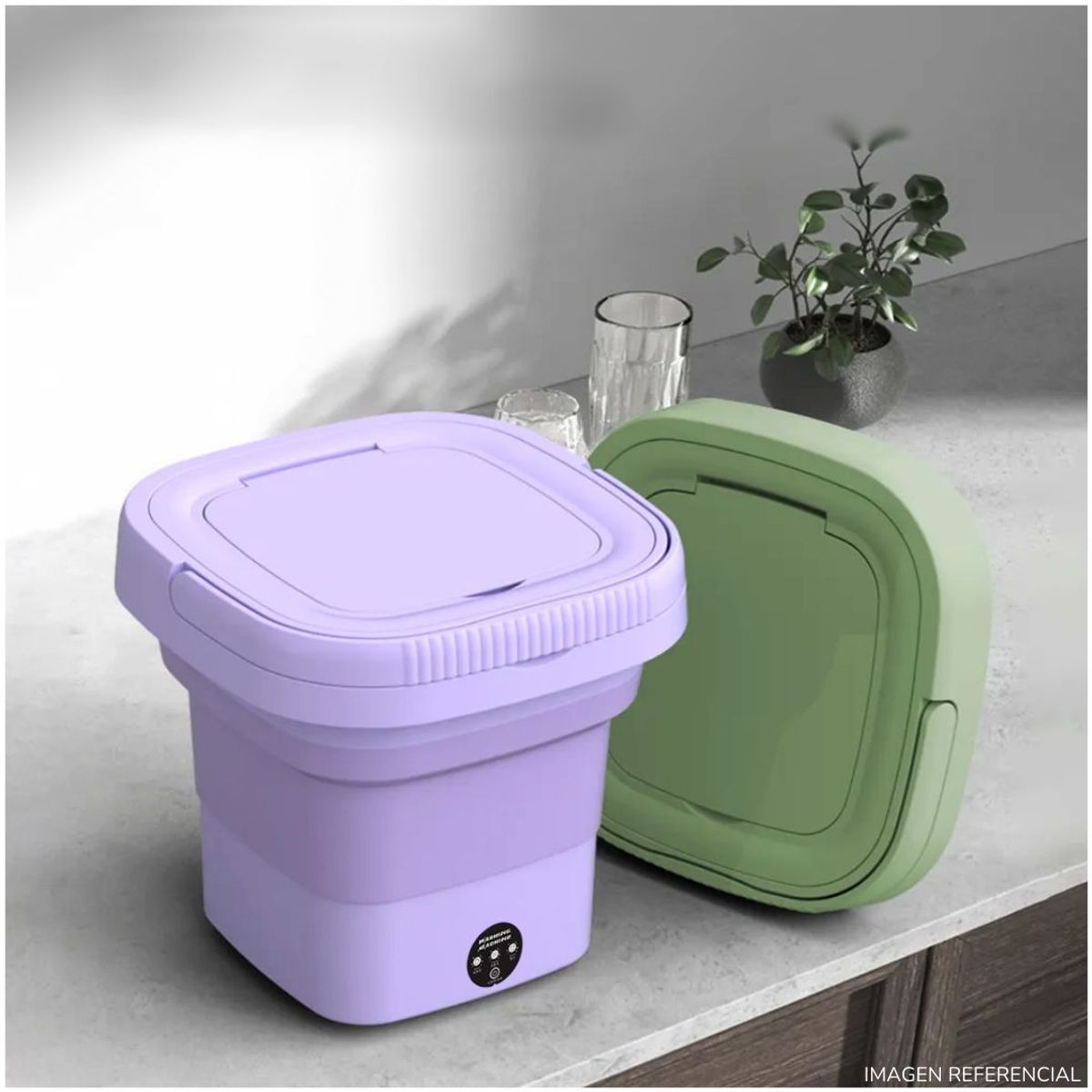 INSPIRA MARKET - Mini lavadora de ropa portátil compacto plegable