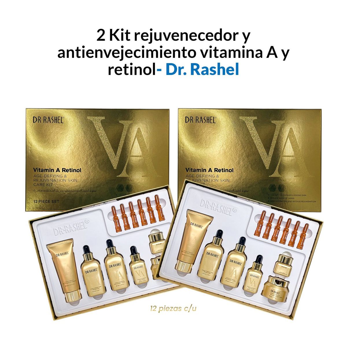 GENERICO - 2 Kit rejuvenecedor y antienvejecimiento vitamina A y retinol