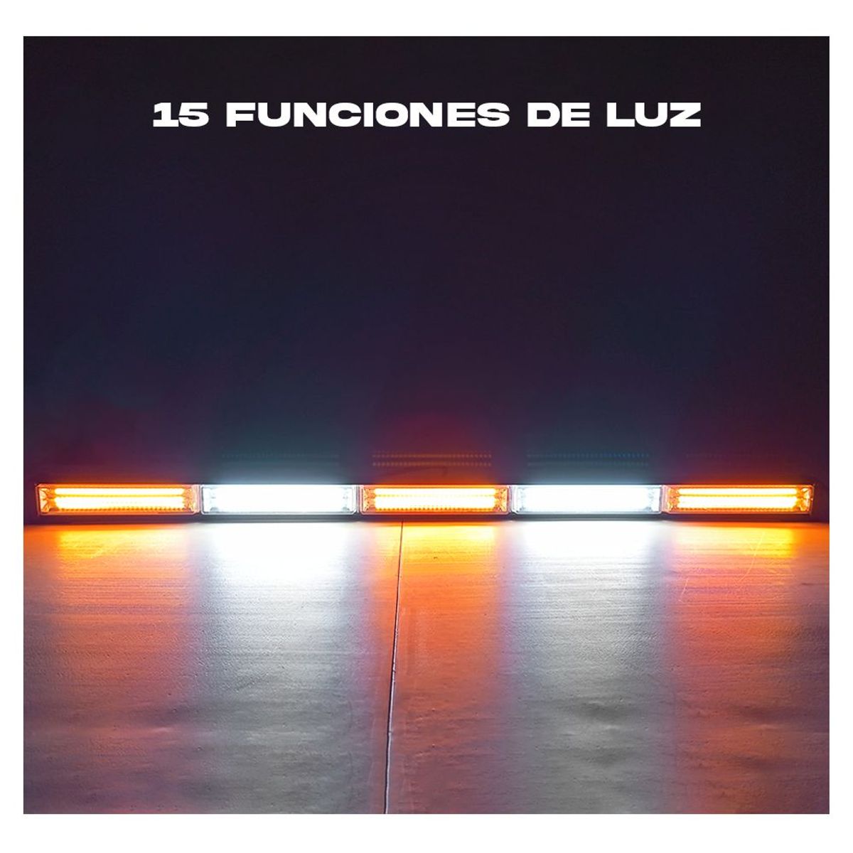 GENERICO - Barra Led de Emergencia Luz BlancoAmbar 75w Con Switch