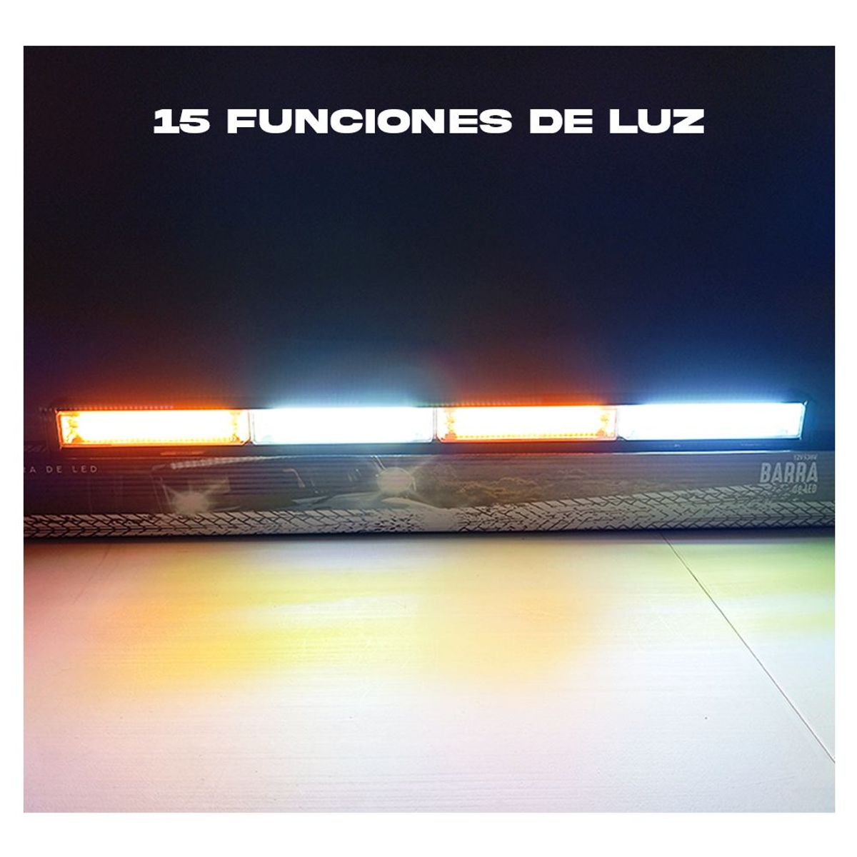 GENERICO - Barra Led de Emergencia Luz BlancoAmbar 60w Con Switch