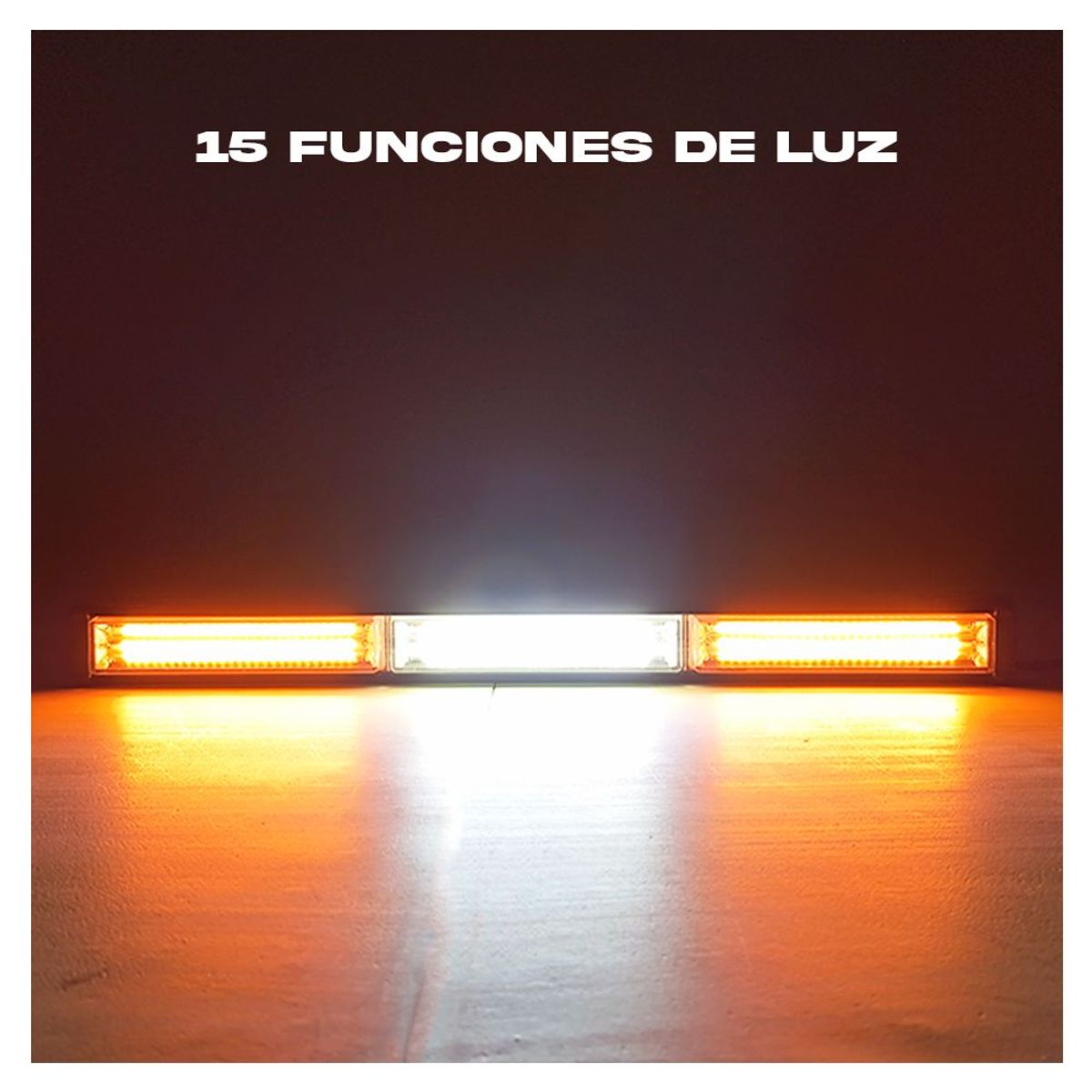 GENERICO - Barra Led de Emergencia Luz BlancoAmbar 45w Con Switch