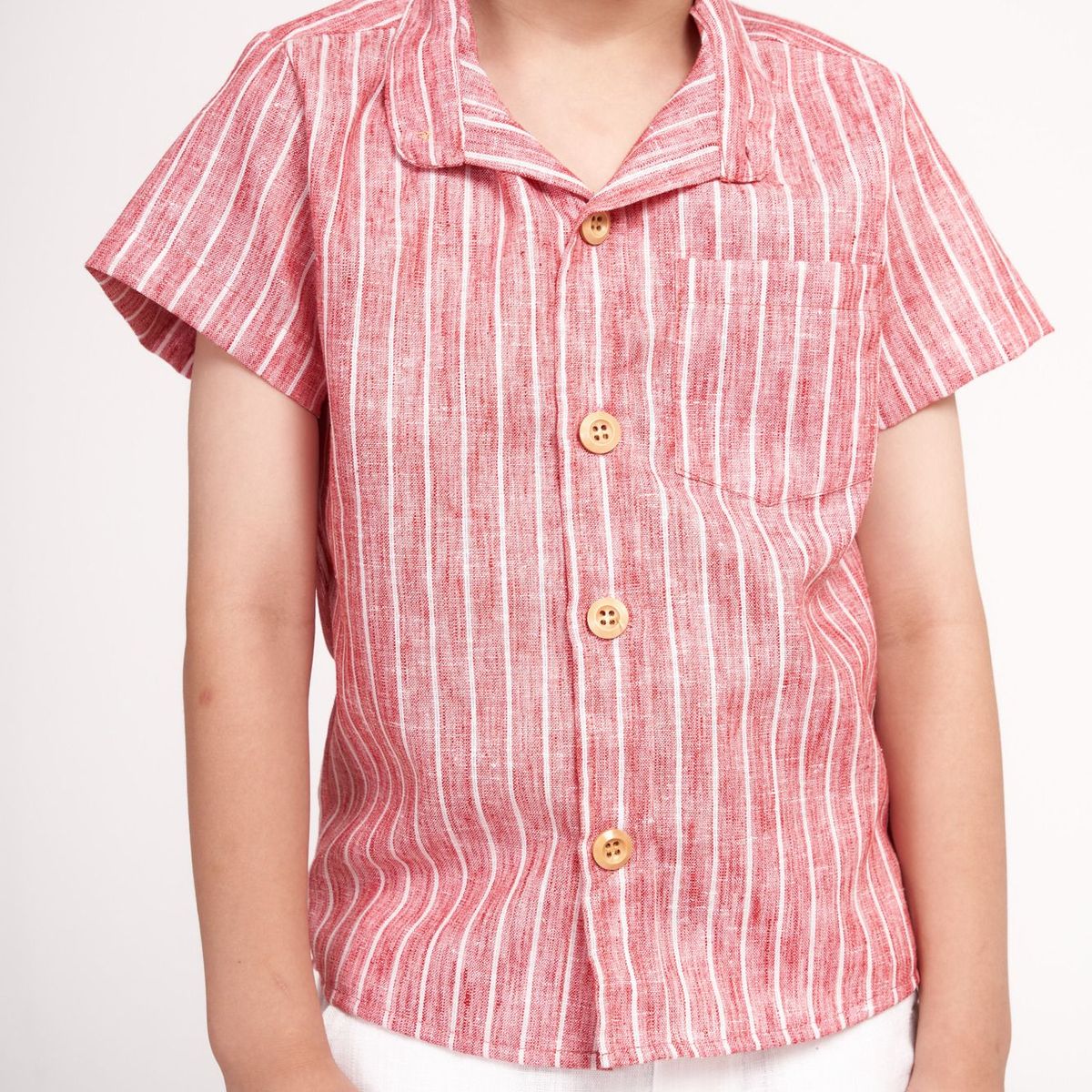 GENERICO - Camisa de lino rojo