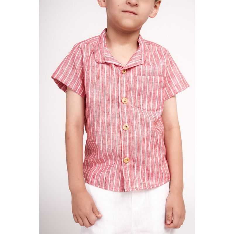 GENERICO - Camisa de lino rojo