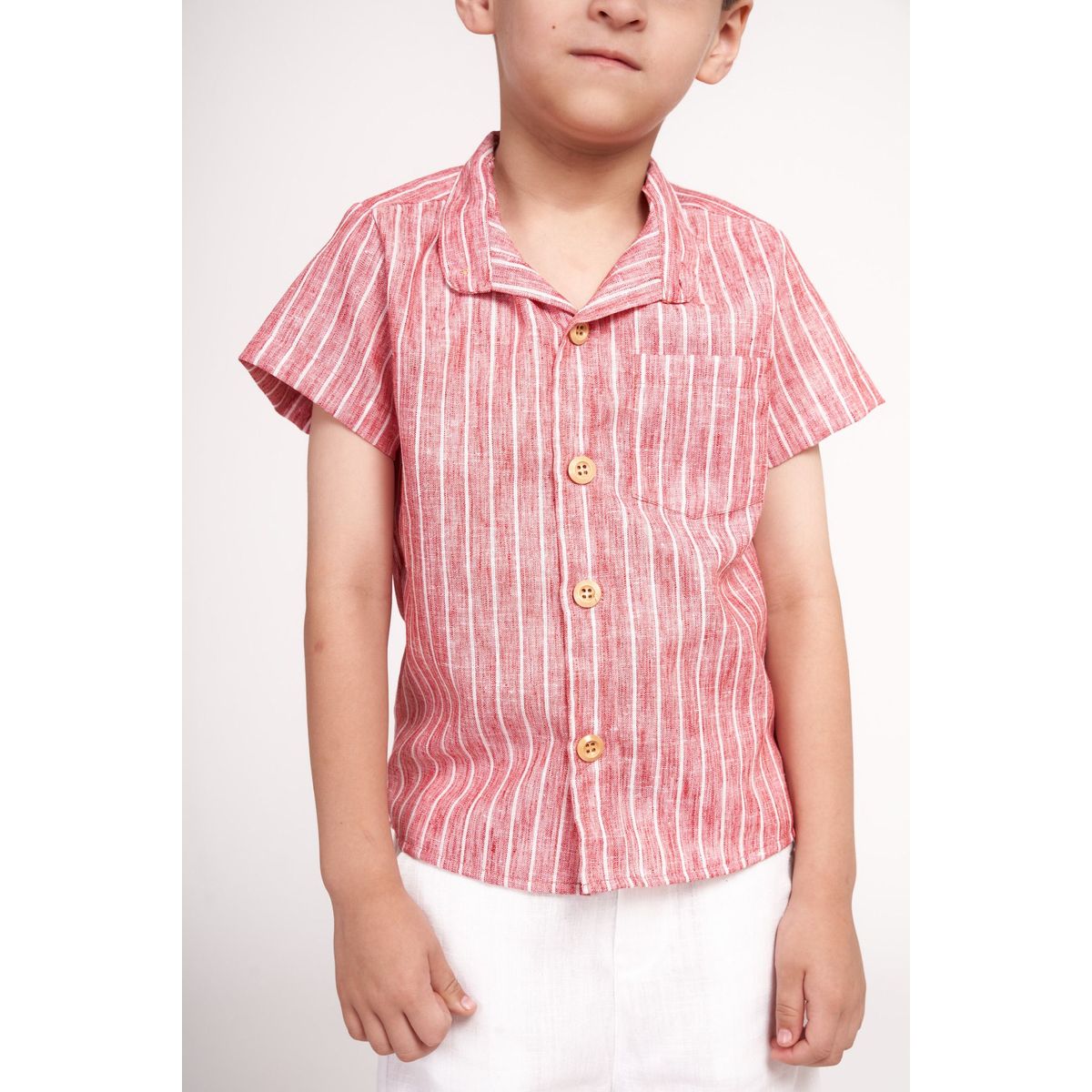 GENERICO - Camisa de lino rojo