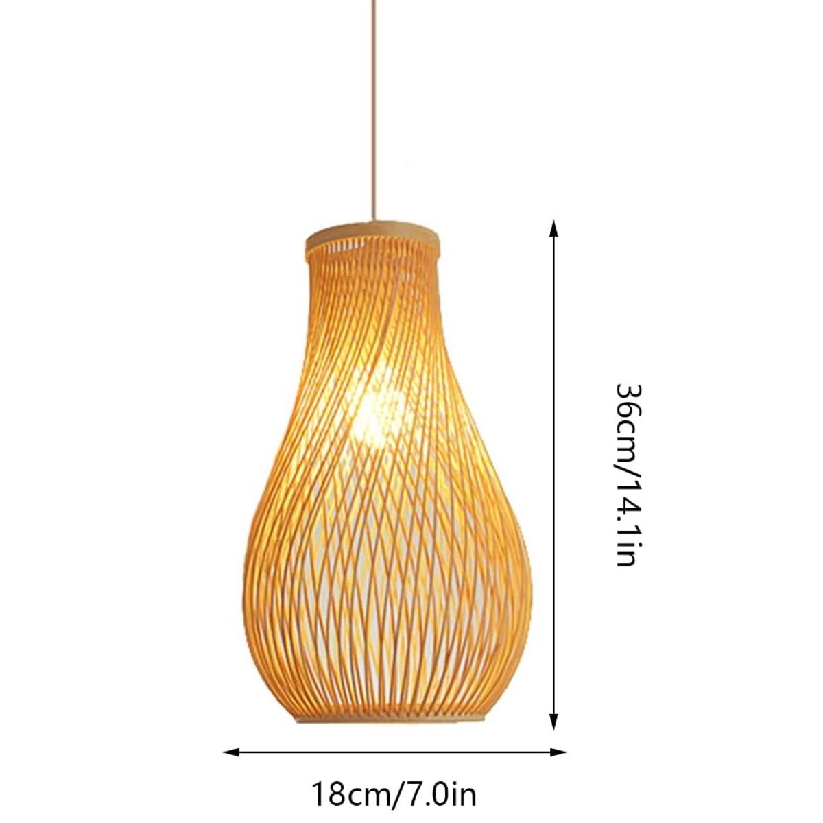 GENERICO - Lámpara colgante moderna de bambú