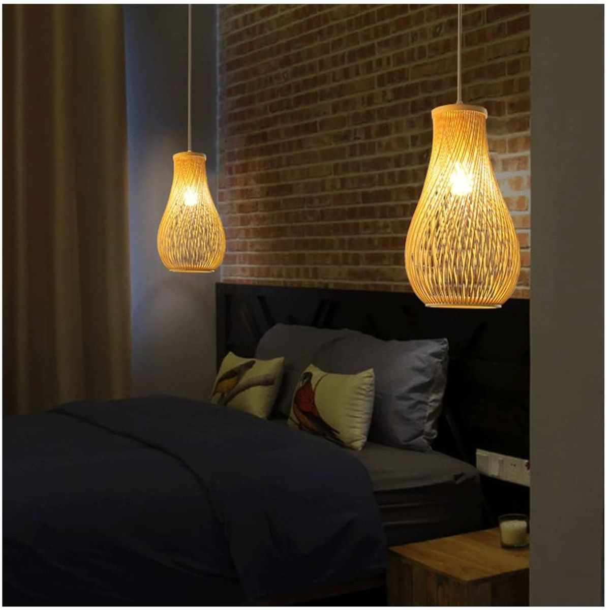 GENERICO - Lámpara colgante moderna de bambú