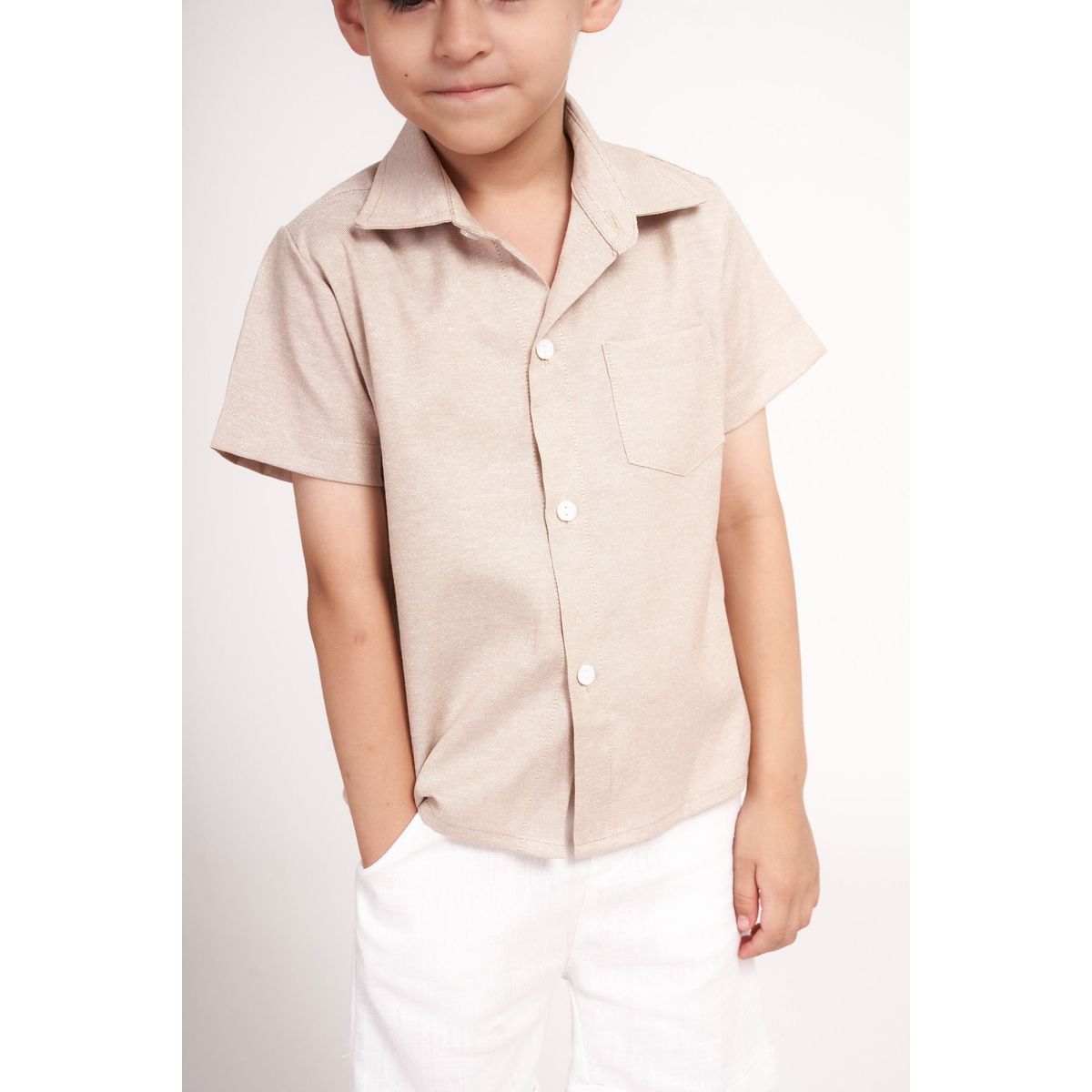 GENERICO - Camisa de lino beige