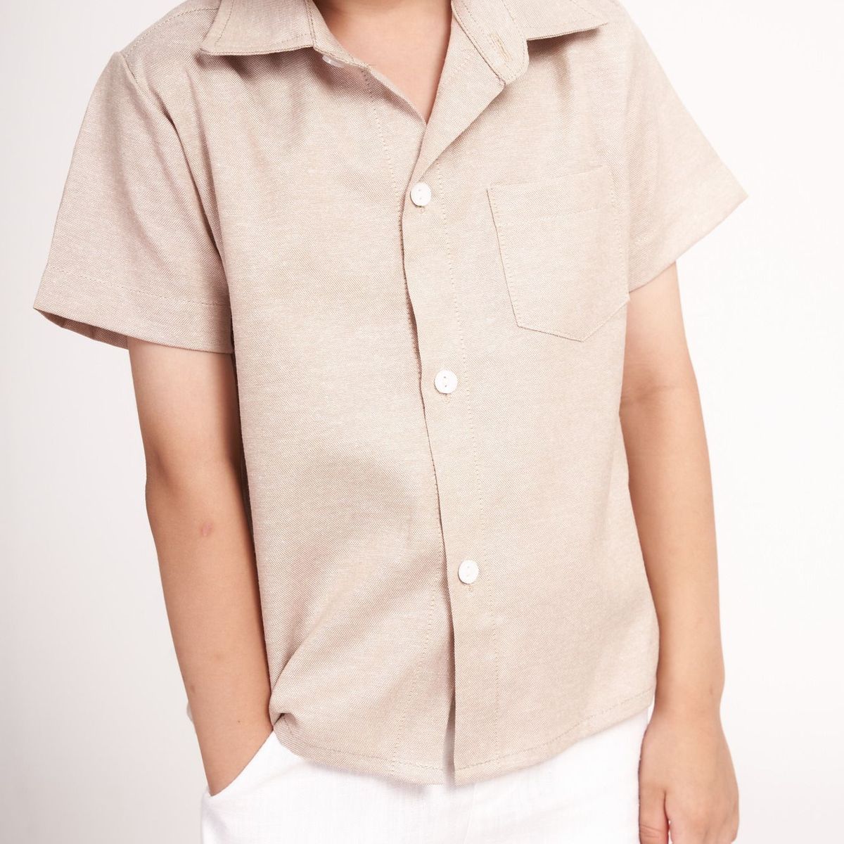 GENERICO - Camisa de lino beige
