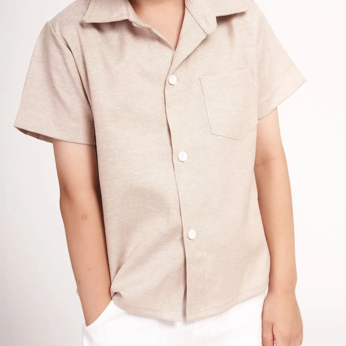 GENERICO - Camisa de lino beige
