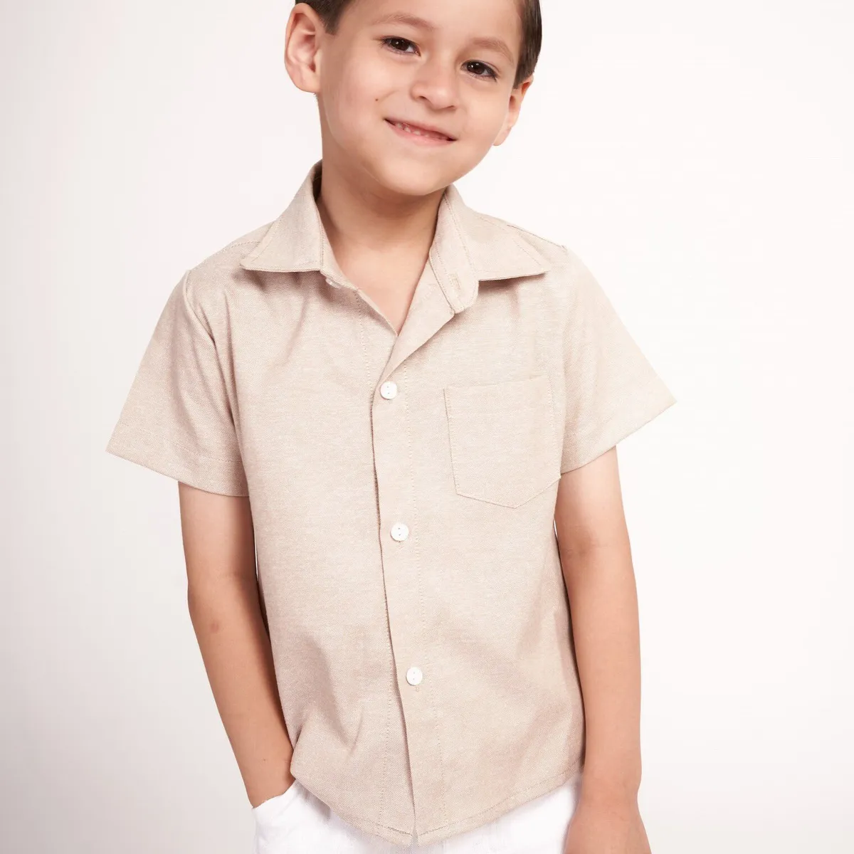 GENERICO - Camisa de lino beige