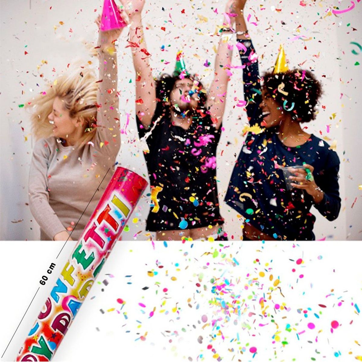 GENERICO - Pack 3 lanza Confetti Serpentina