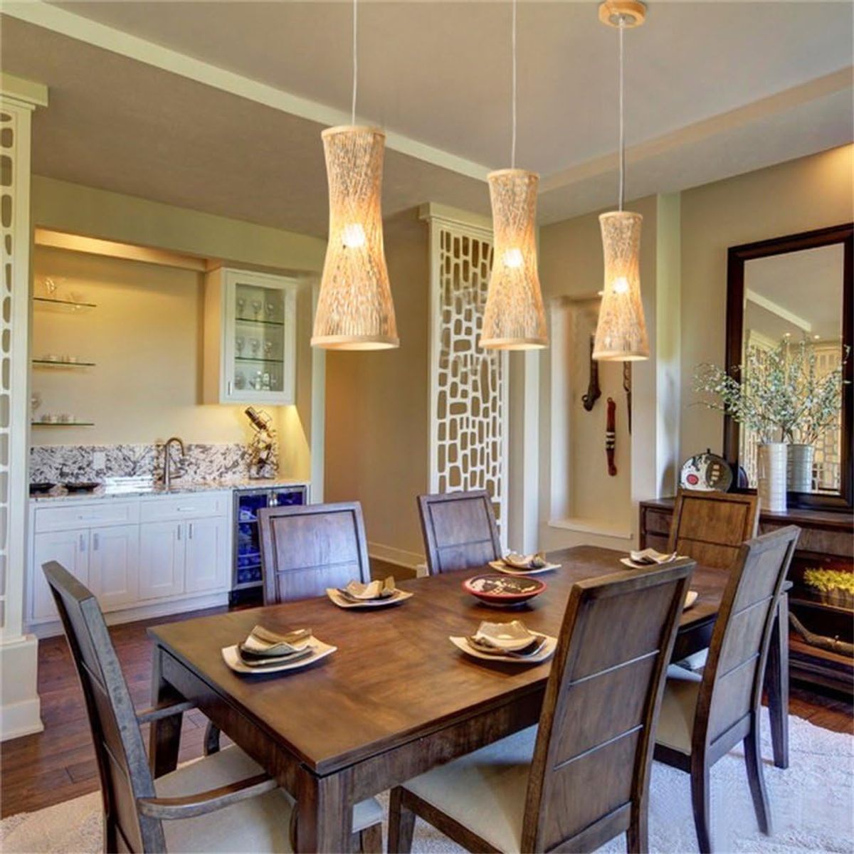 GENERICO - Lámpara colgante de bambú