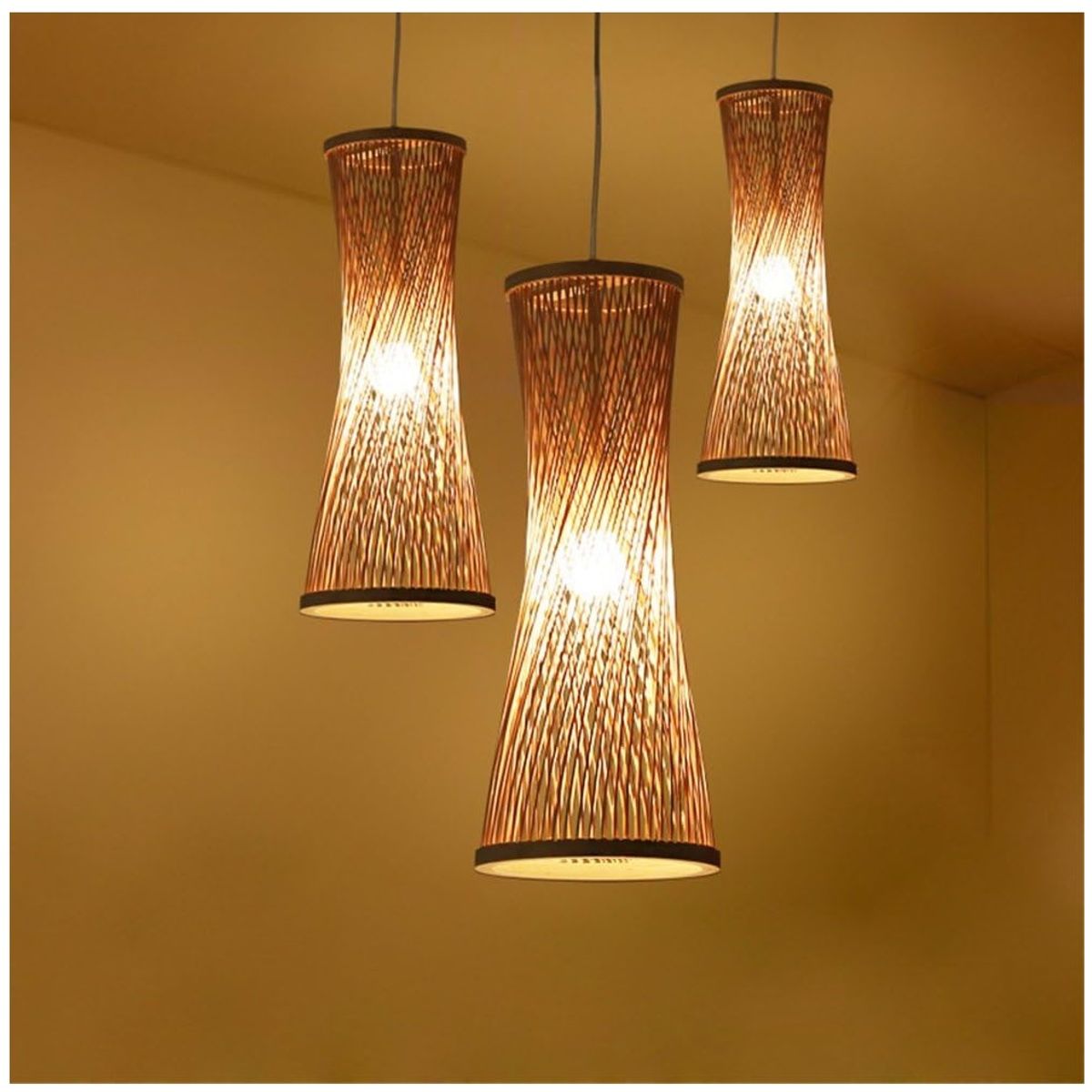 GENERICO - Lámpara colgante de bambú