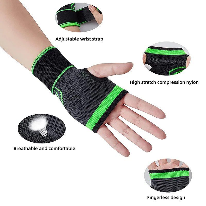 GENERICO - Guantes verdes con ajuste en la muñequera