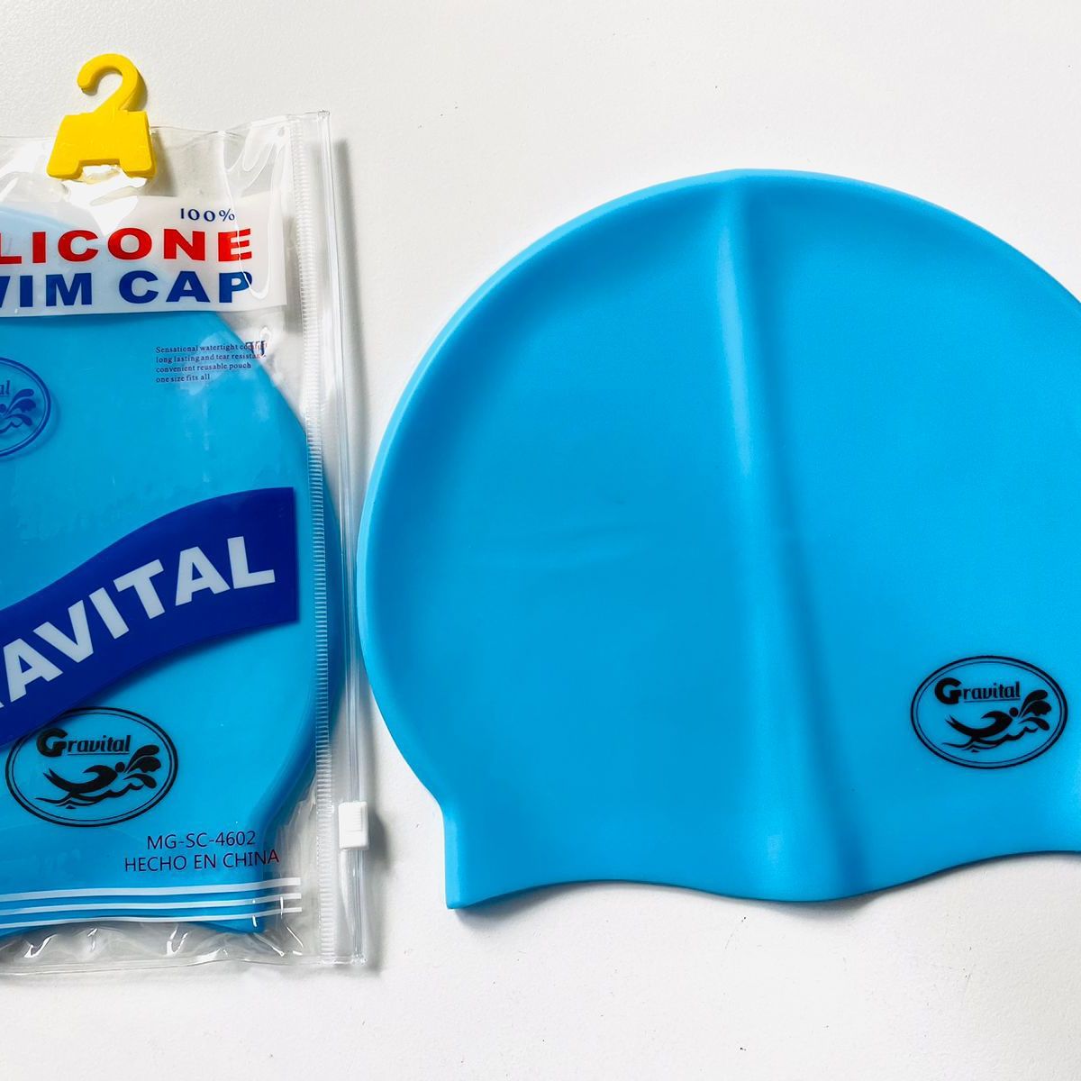 GRAVITAL - Gorro de silicona de natación Celeste