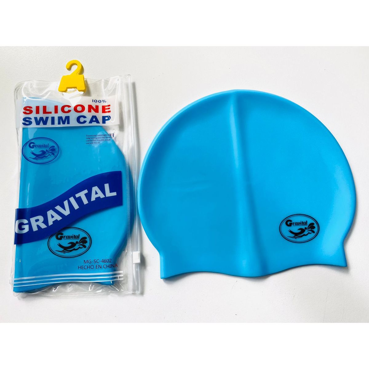 GRAVITAL - Gorro de silicona de natación Celeste