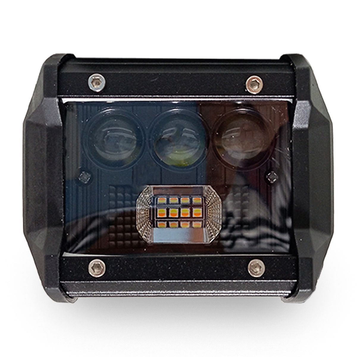 GENERICO - Barra Led Neblinero 24w Lupa Blanca/ámbar 8 Led Auto Moto