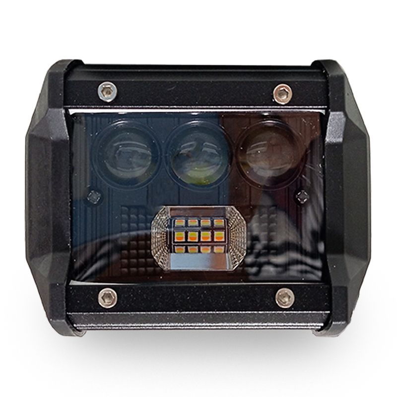 GENERICO - Barra Led Neblinero 24w Lupa Blanca/ámbar 8 Led Auto Moto