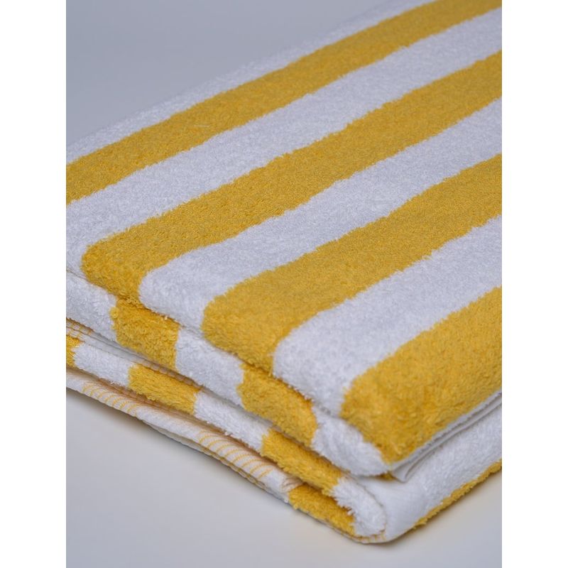 SLEEPER - Toalla de Piscina Modelo Buzios Rayas Blancas y Amarillas
