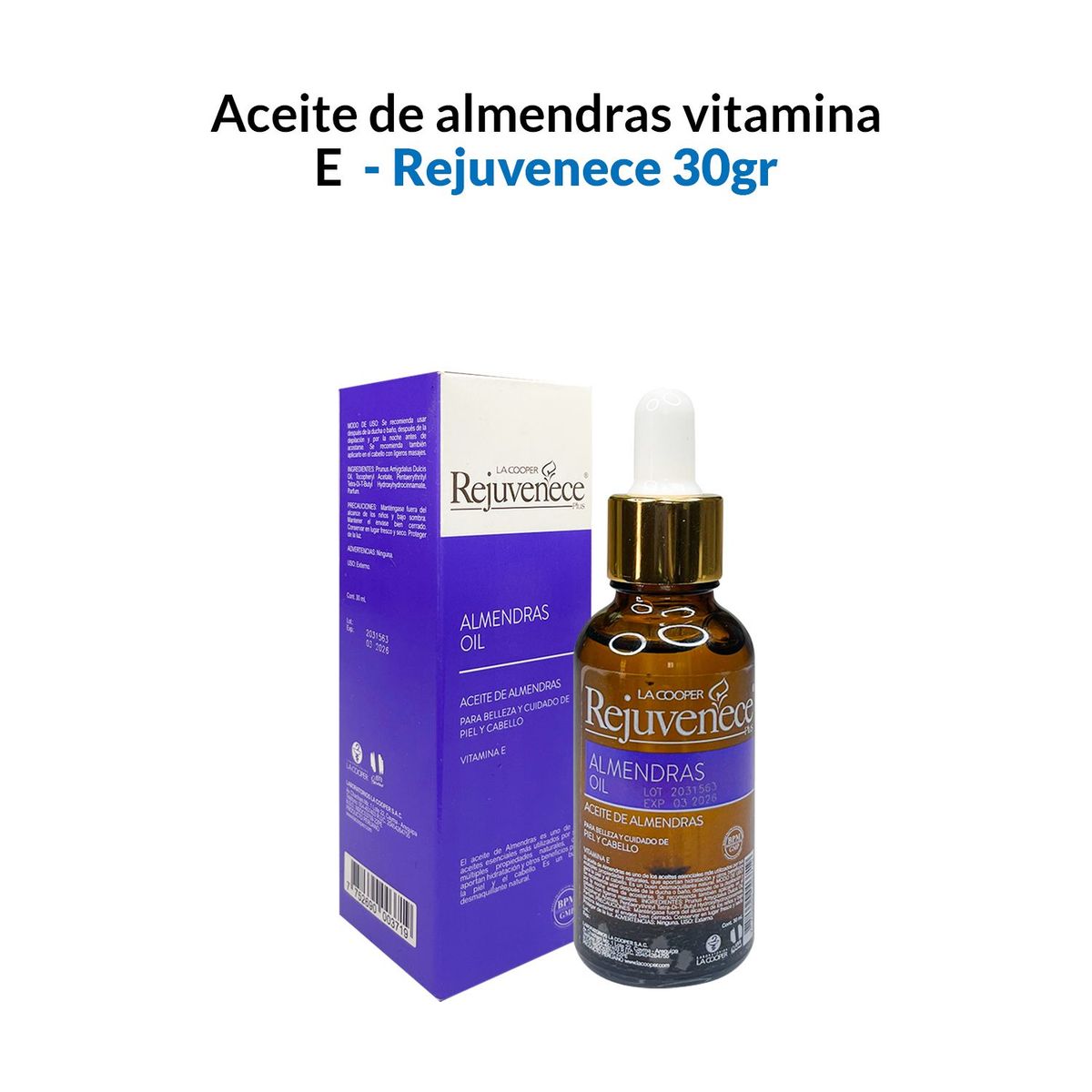 GENERICO - Aceite de almendras Vitamina E 30ml - Rejuvenece