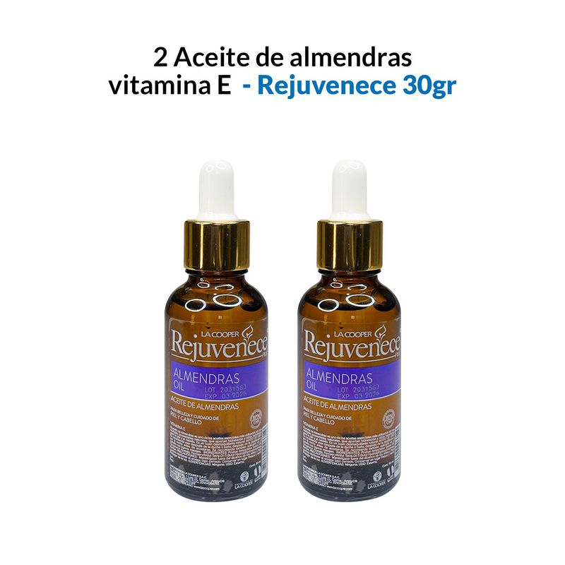 GENERICO - 2 Aceite de almendras Vitamina E 30ml - Rejuvenece