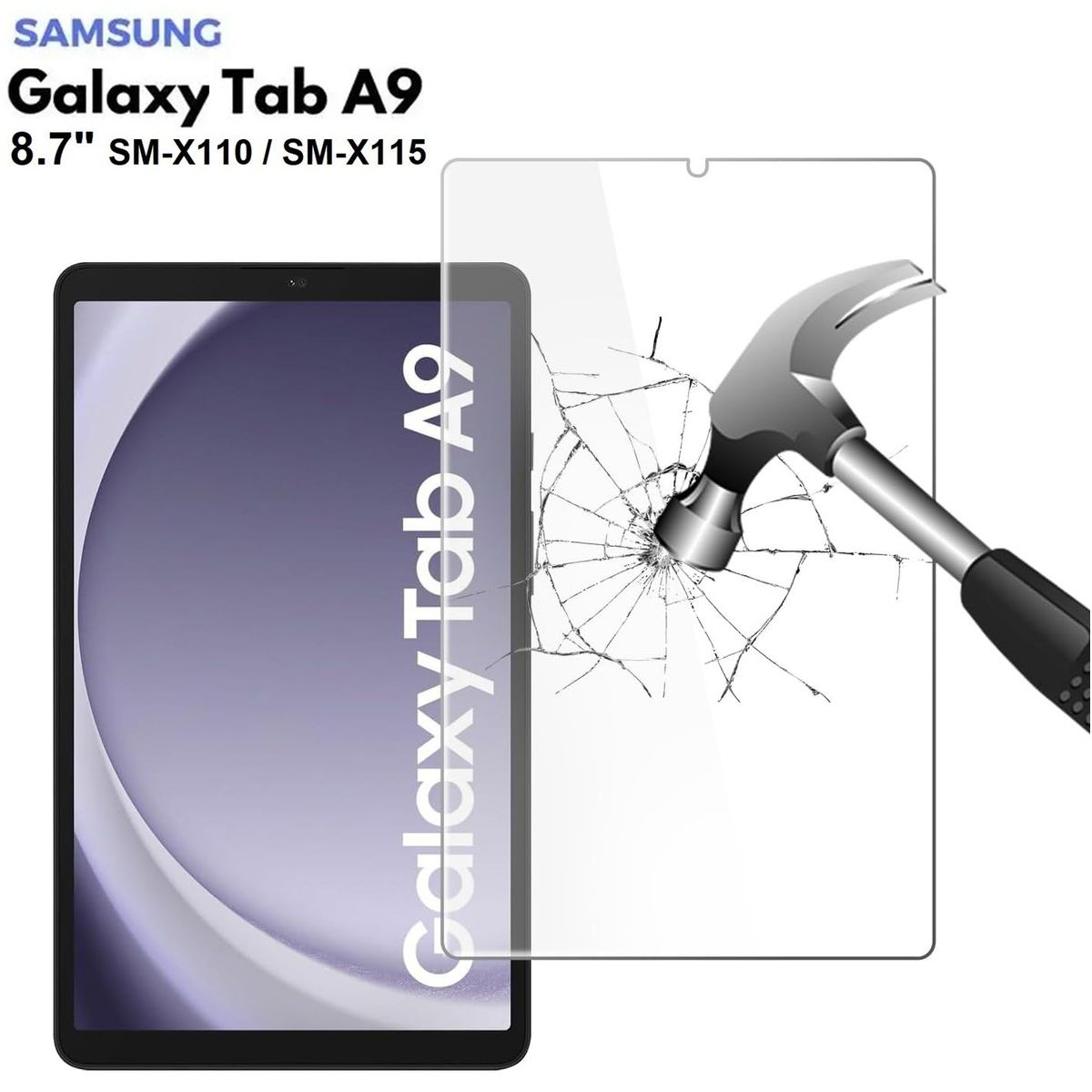 GENERICO - protector de Pantalla para Samsung Tab A9 87 SM-X110 Mica Vidrio