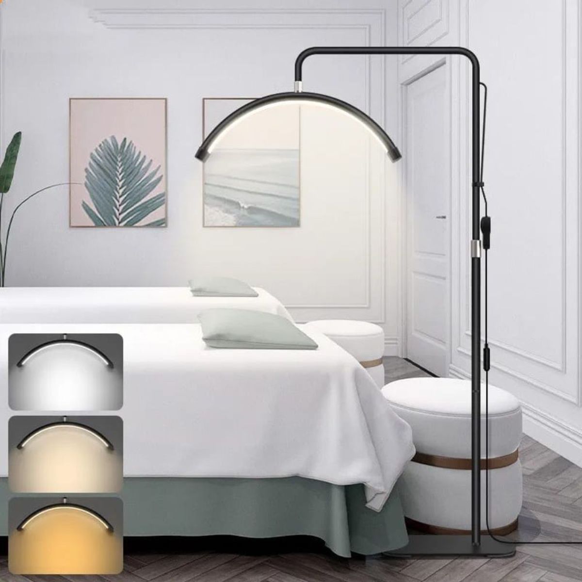 GENERICO - Lampara Led Media Luna Pro Soporte Suelo y Celular  Control Remoto