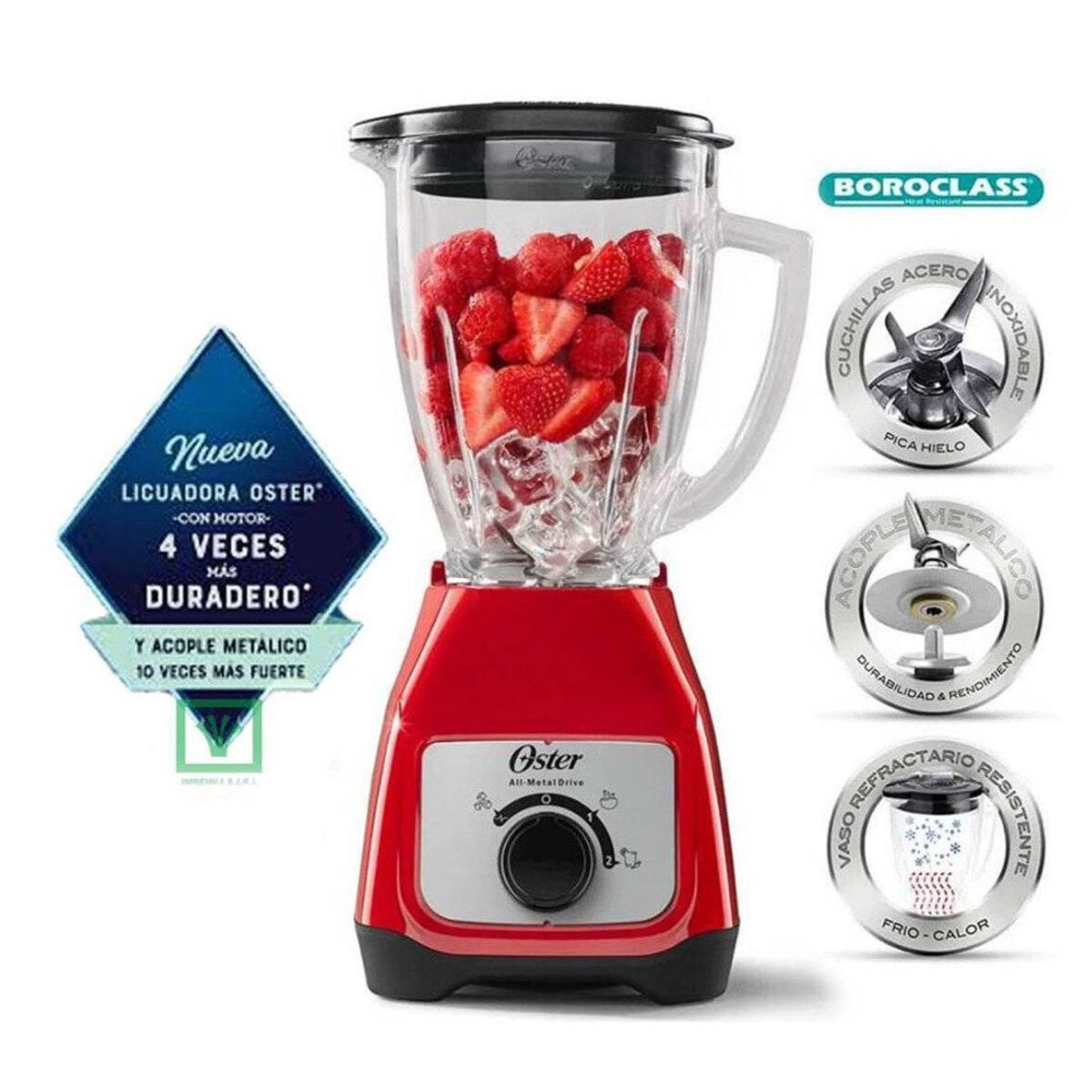 OSTER - Licuadora 2V Tritura Hielo + Olla Arrocera 1.8 Lt 1700R