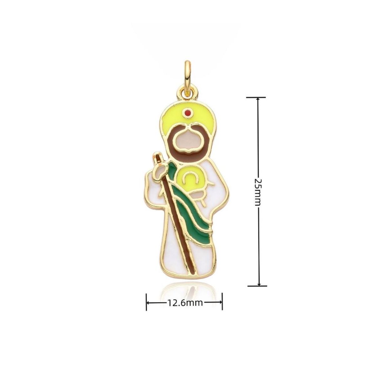 SANTORAL - Dije San Judas Tadeo y Cadena Dorado - Metal