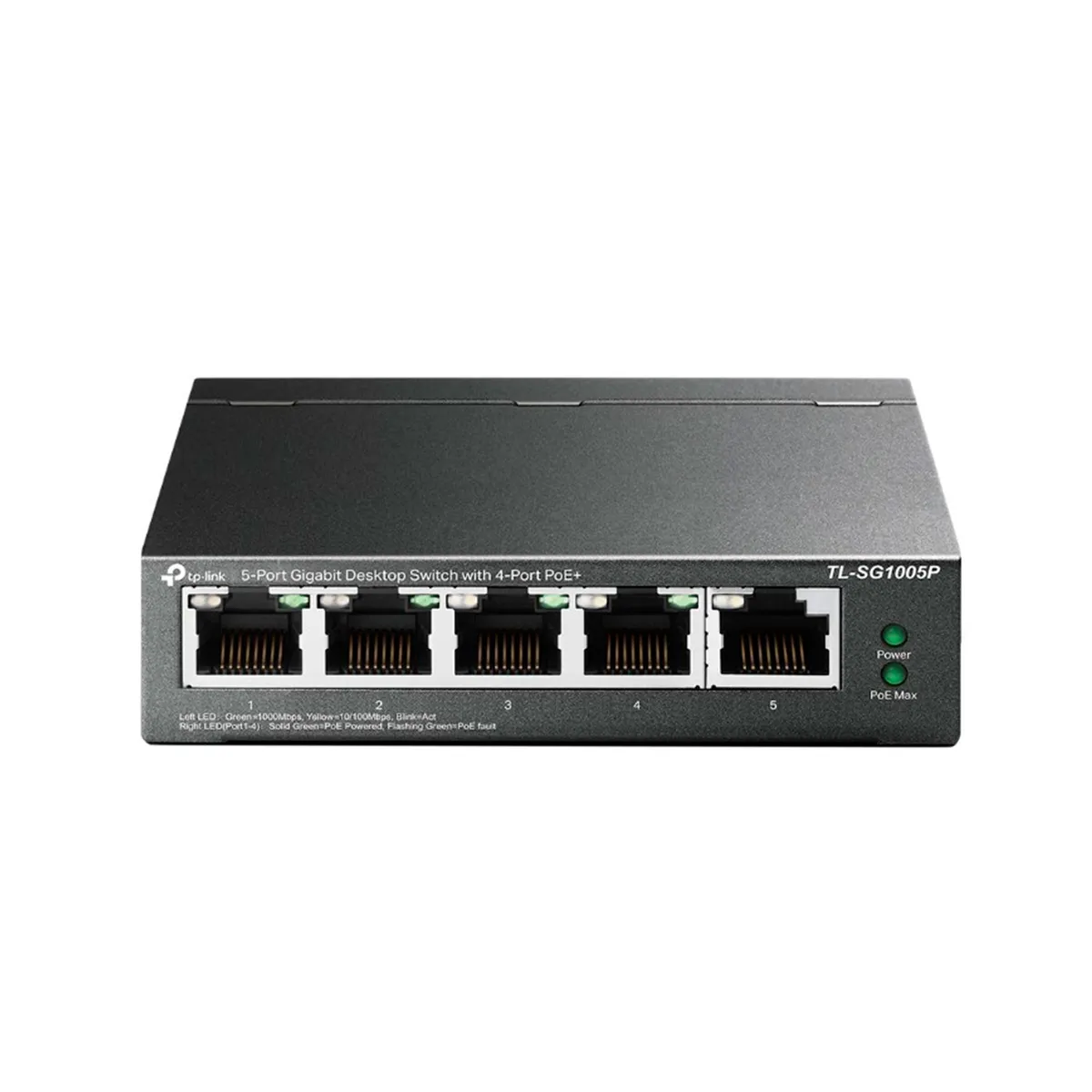TP LINK - SWITCH TP-LINK TL-SG1005P V5 5 PUERTOS GIGABIT +4 POE P/N: TL-SG1005P