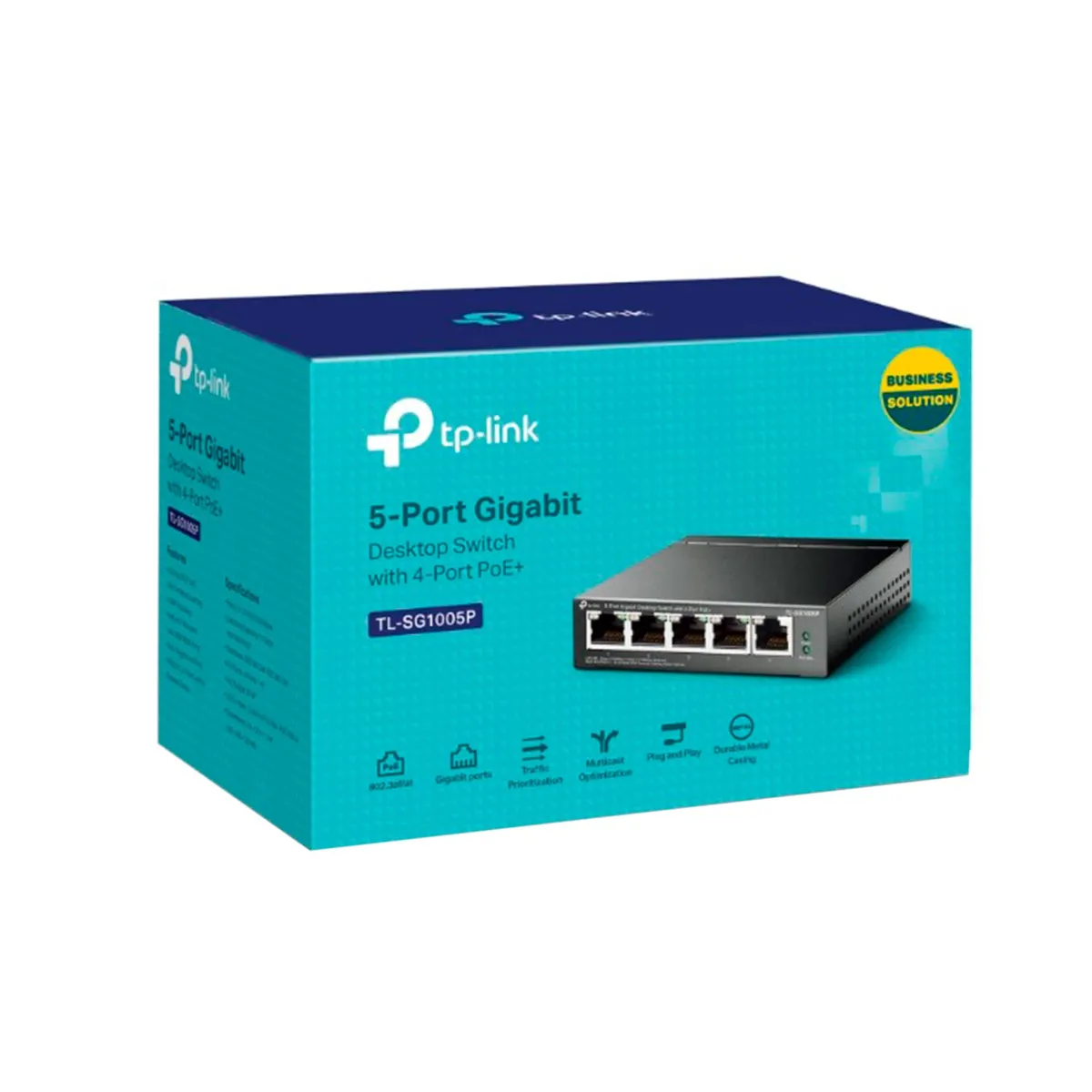 TP LINK - SWITCH TP-LINK TL-SG1005P V5 5 PUERTOS GIGABIT +4 POE P/N: TL-SG1005P