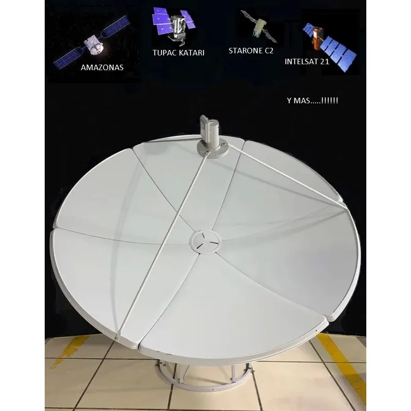 RST - ANTENA PARABOLICA SATELITAL 180CM 6 PETALOS FOCO CENTRAL BASE CIRCULAR