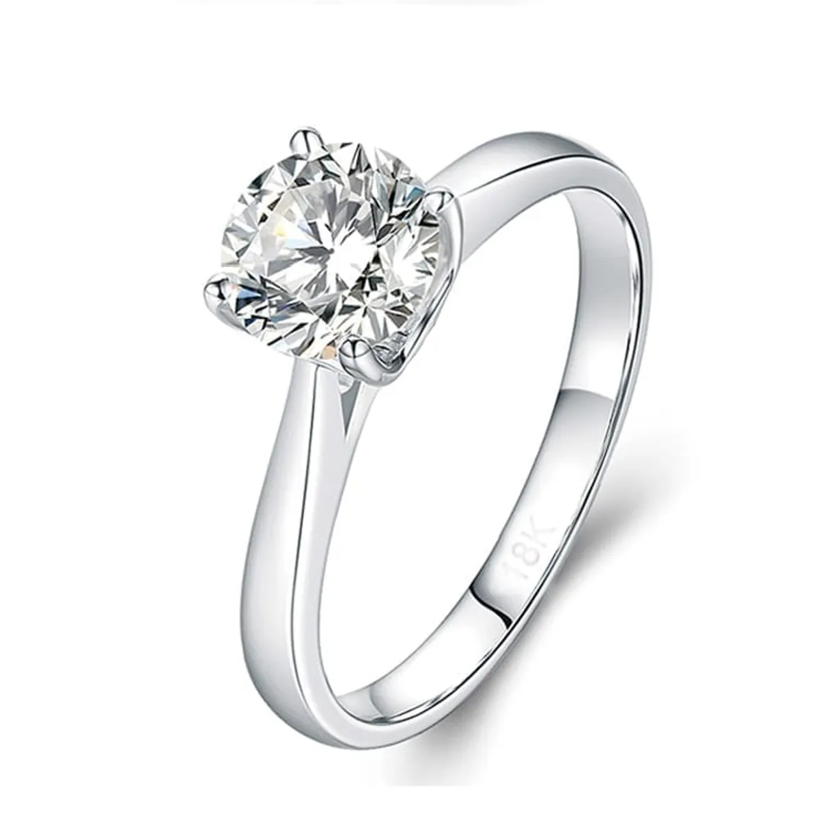 GENERICO - Anillo de Compromiso de Plata Bañado en Oro Blanco Modelo 365