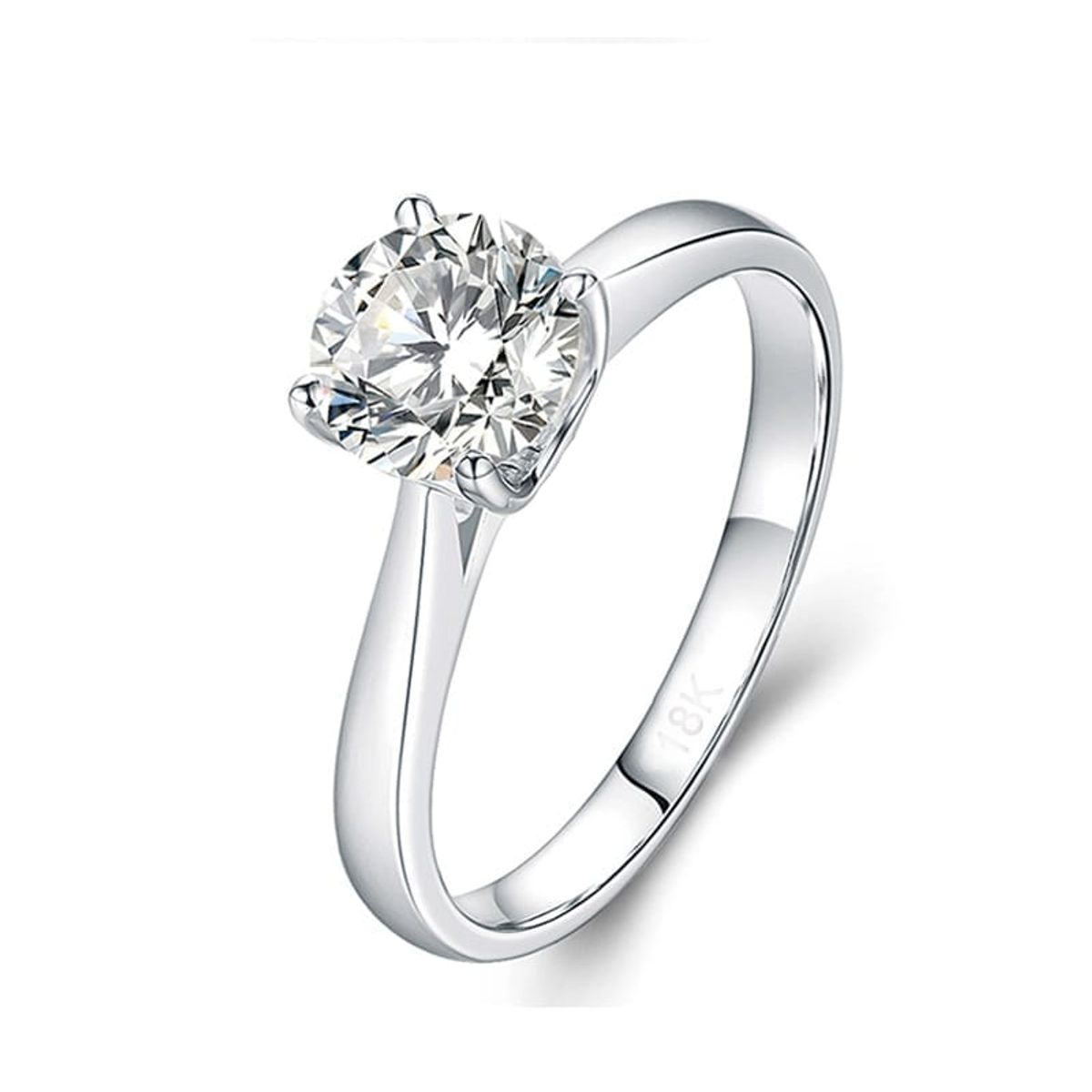 GENERICO - Anillo de Compromiso de Plata Bañado en Oro Blanco Modelo 365