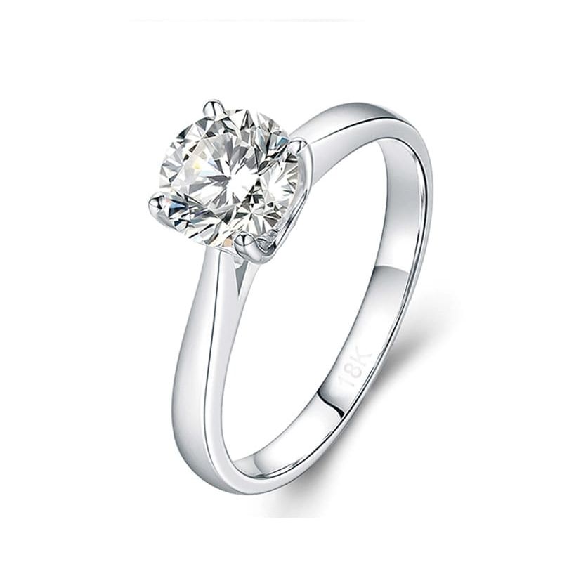 GENERICO - Anillo de Compromiso de Plata Bañado en Oro Blanco Modelo 365