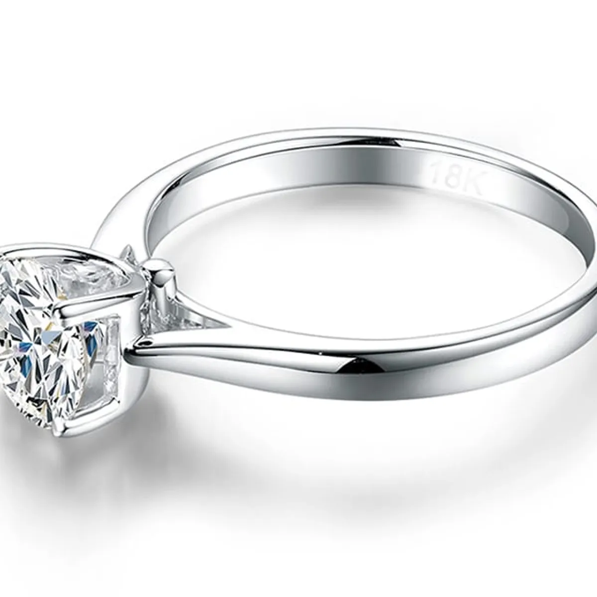 GENERICO - Anillo de Compromiso de Plata Bañado en Oro Blanco Modelo 365