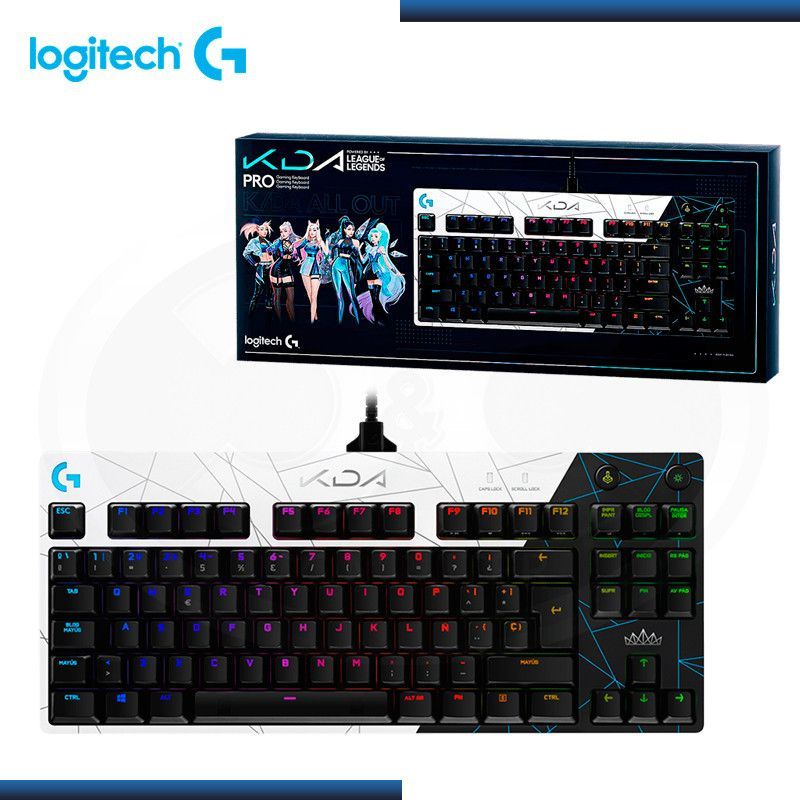 LOGITECH - Teclado gamer logitech g pro kda rgb lightsync  con swicth gx White