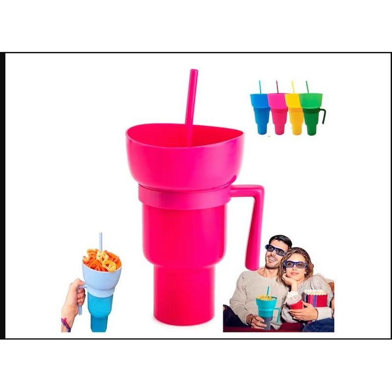GENERICO - VASO 2 EN 1 PARA BEBIDAS Y SNACKS BOTANERO