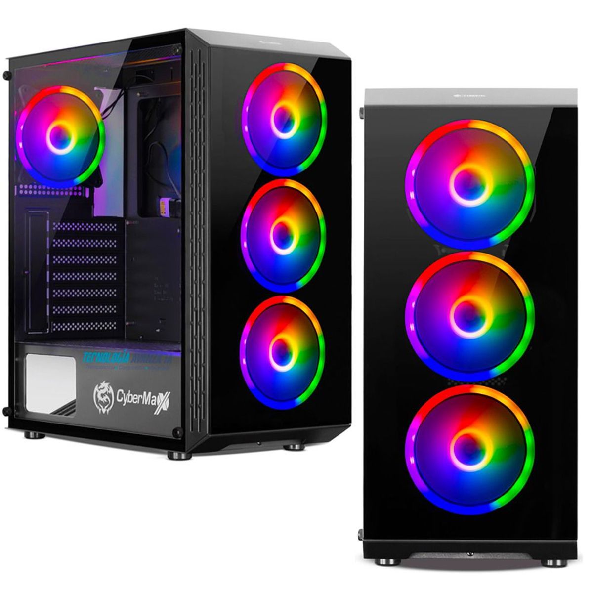 CYBERTEL - Case Gamer Cybertel Commander Cbx 5009 4fan Doble Ring Usb 3