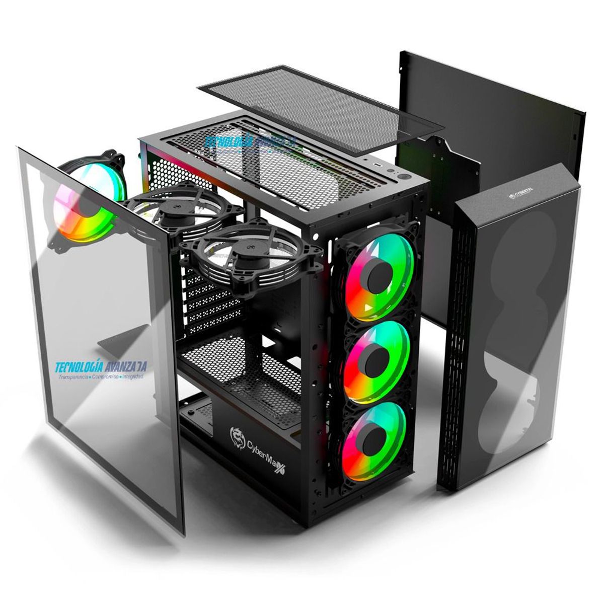 CYBERTEL - Case Gamer Cybertel Commander Cbx 5009 4fan Doble Ring Usb 3