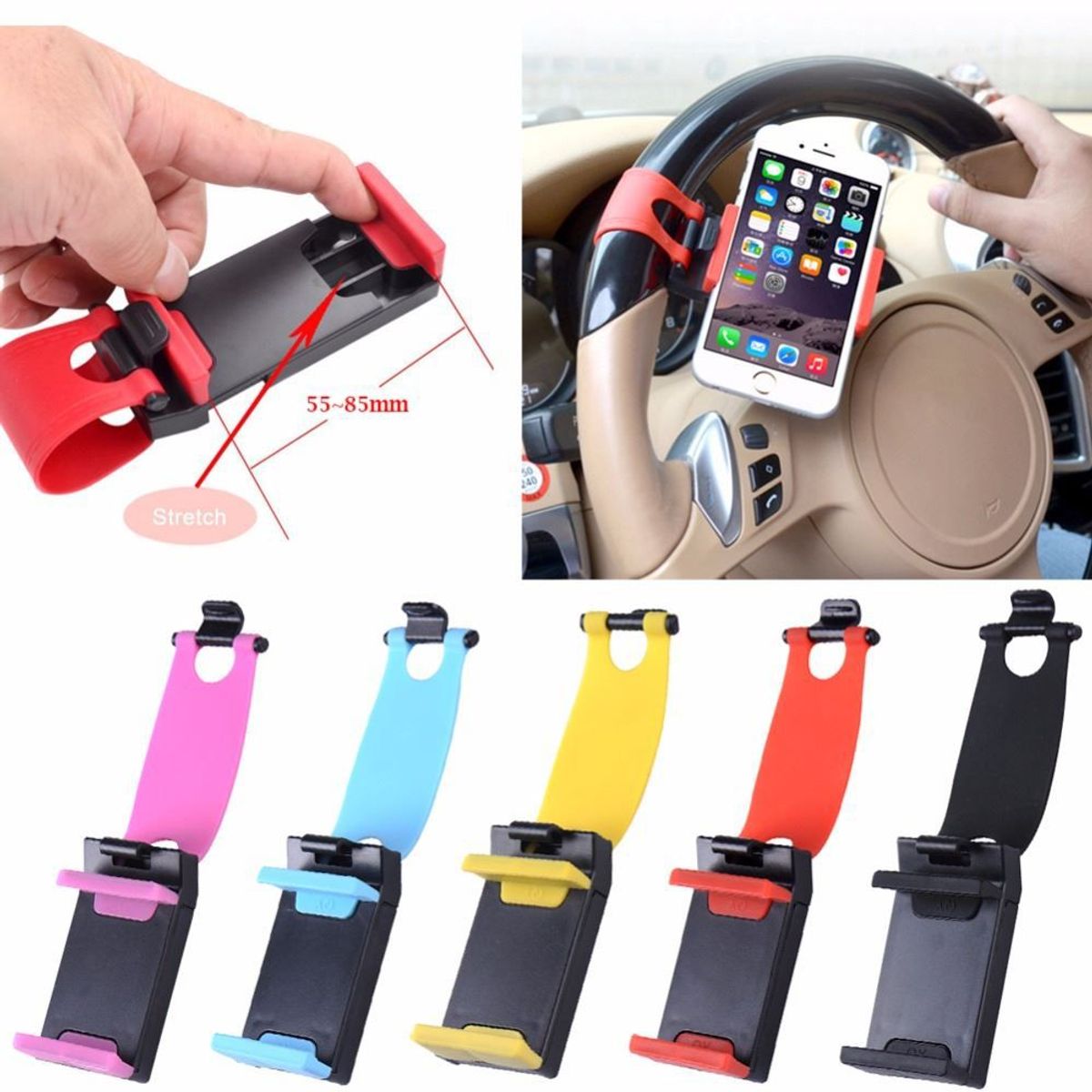 GENERICO - Sujetador Holder De Celular Para Timón De Auto -Colores surtido