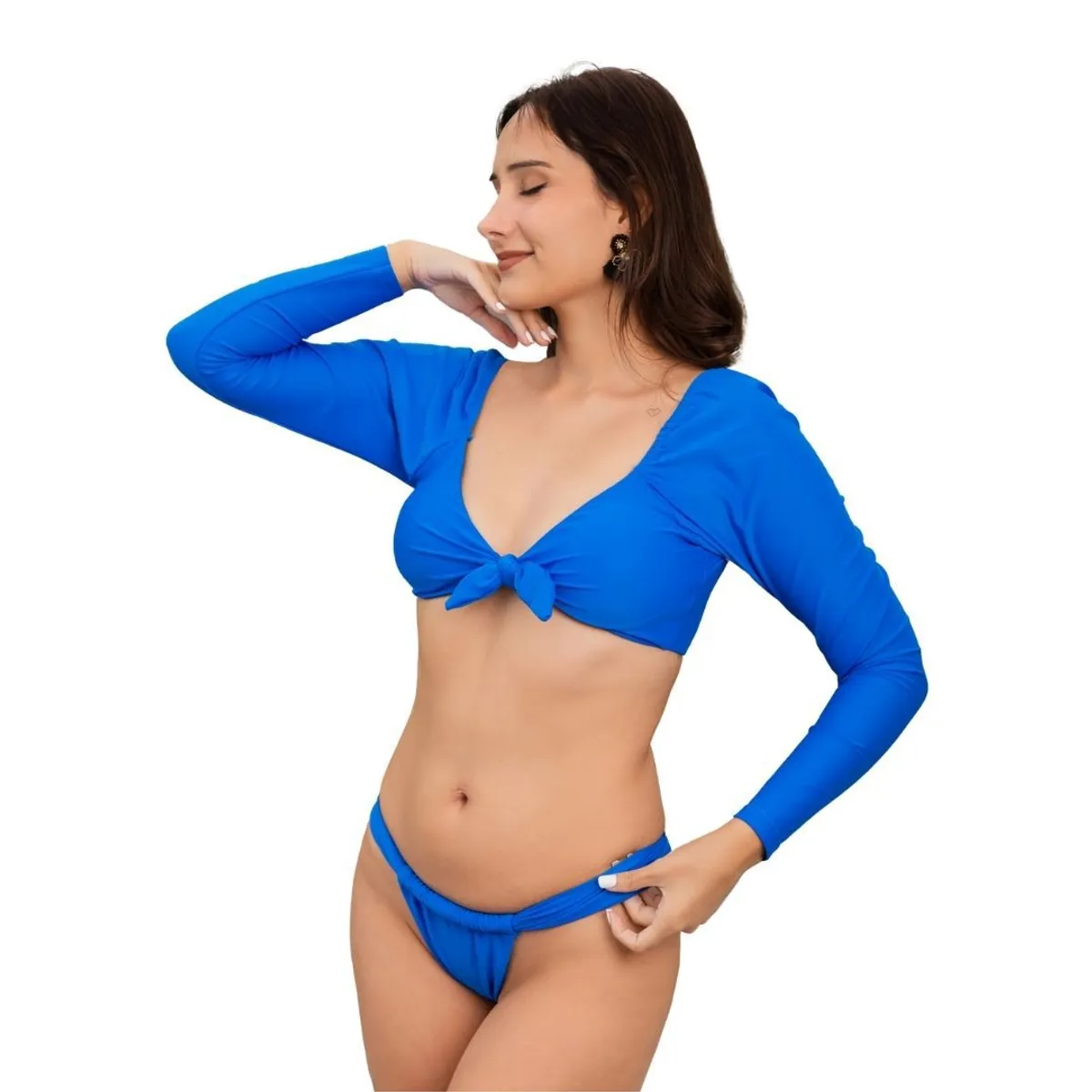 LIMA BIKINI - Top Bikini Manga Larga con Lazo Adelante
